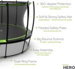 JumpFlex HERO 14 Backyard Outdoor Trampoline for Kids with Net & Ladder - Image 7