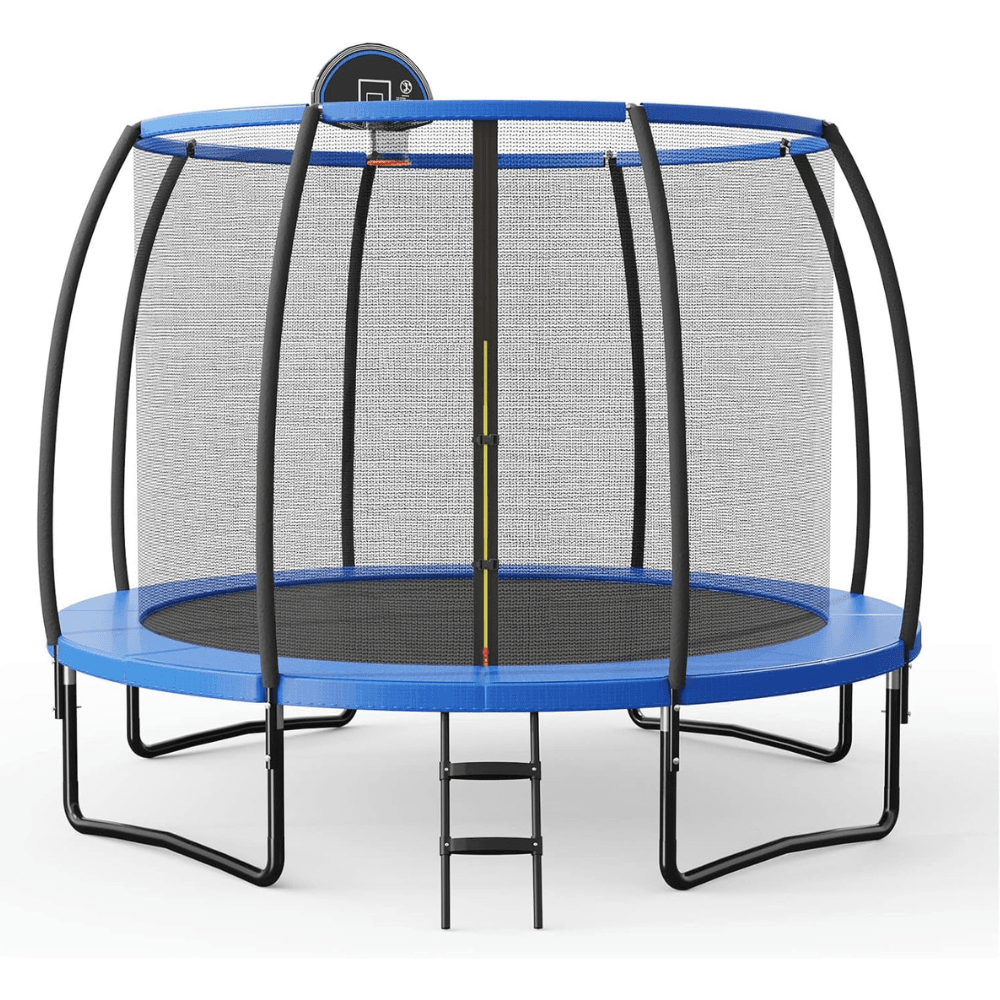 iben-product-132-image-1.png Giantex 8FT 10FT 12FT Trampoline with Enclosure, ASTM Approved Outdoor Large Trampoline with Ladder - Image 1