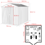 VEIKOUS 10 ft. W x 12 ft. D Outdoor Metal Storage Shed in Gray (120 sq. ft.) - Image 4