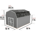 Hudson 12 ft. W x 16 ft. D Wood Storage Shed - Image 6