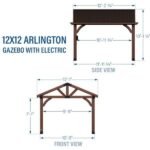 Arlington 12′ X 12′ Solid Wood Patio Gazebo - Image 12