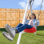 Sports power Vinyl-Covered Wood Swing Set – Classic & Durable for Outdoor Fun - Image 7