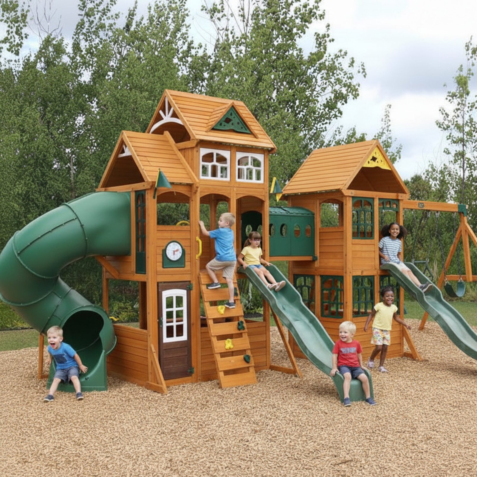 updated-swing-set_1 Paramount Wooden Swing Set / Playset - Image 1